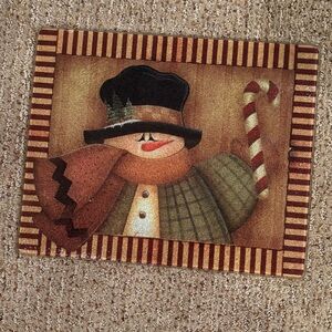 Festive Snowman Glass Serving Platter